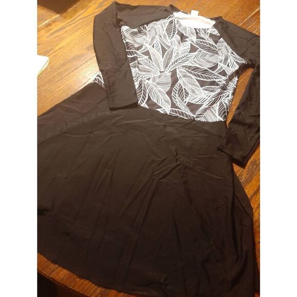 New Size 8 Modest Mermaid Monochrome Modest Swim Dress SPF50+ Black White NWOT - Picture 10 of 10
